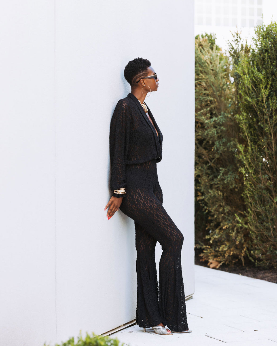 LACY FLARE JUMPSUIT -