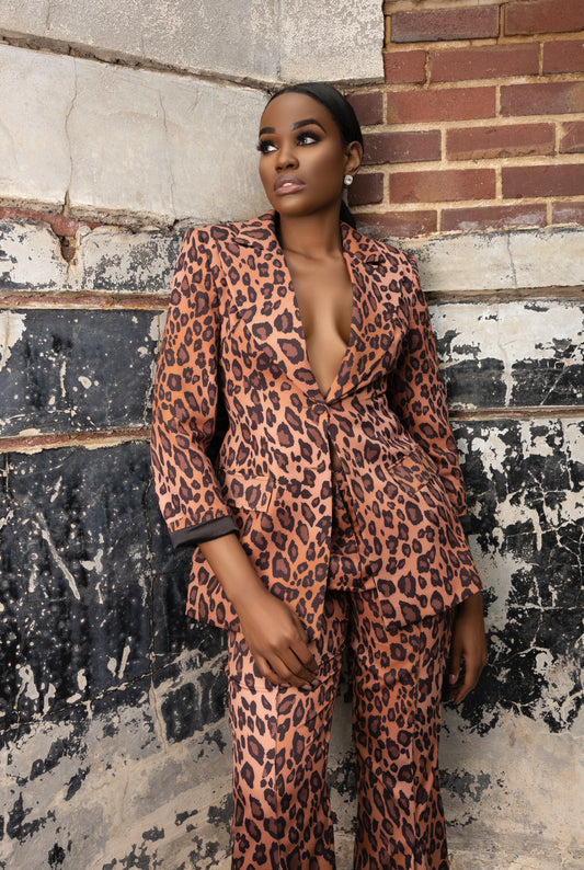 GRACE CHEETAH PRINT BLAZER